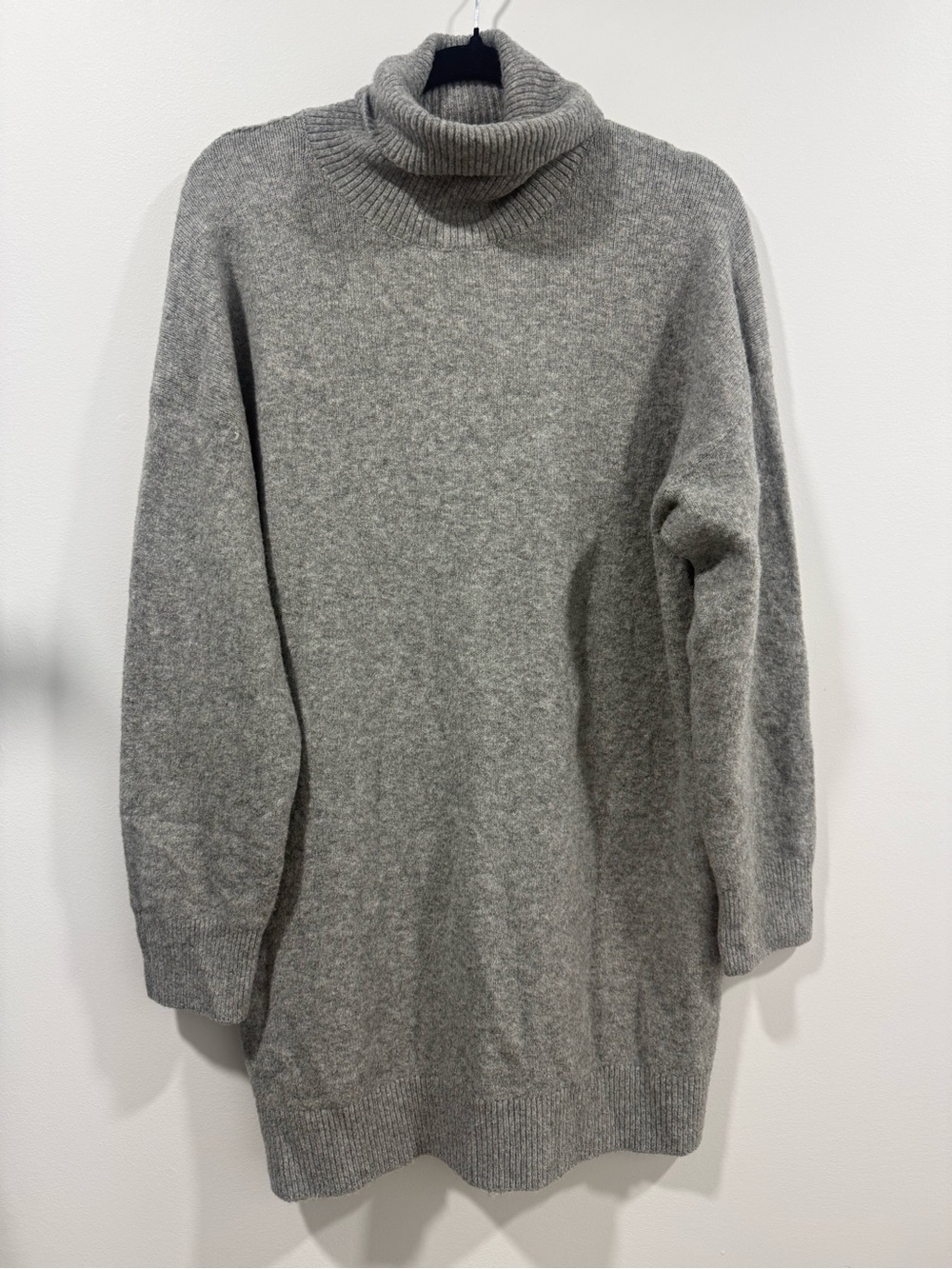 Mango Gray Turtleneck Sweater Dress
